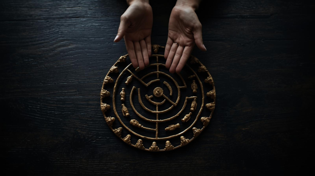 Hands Hand's showing something on a table